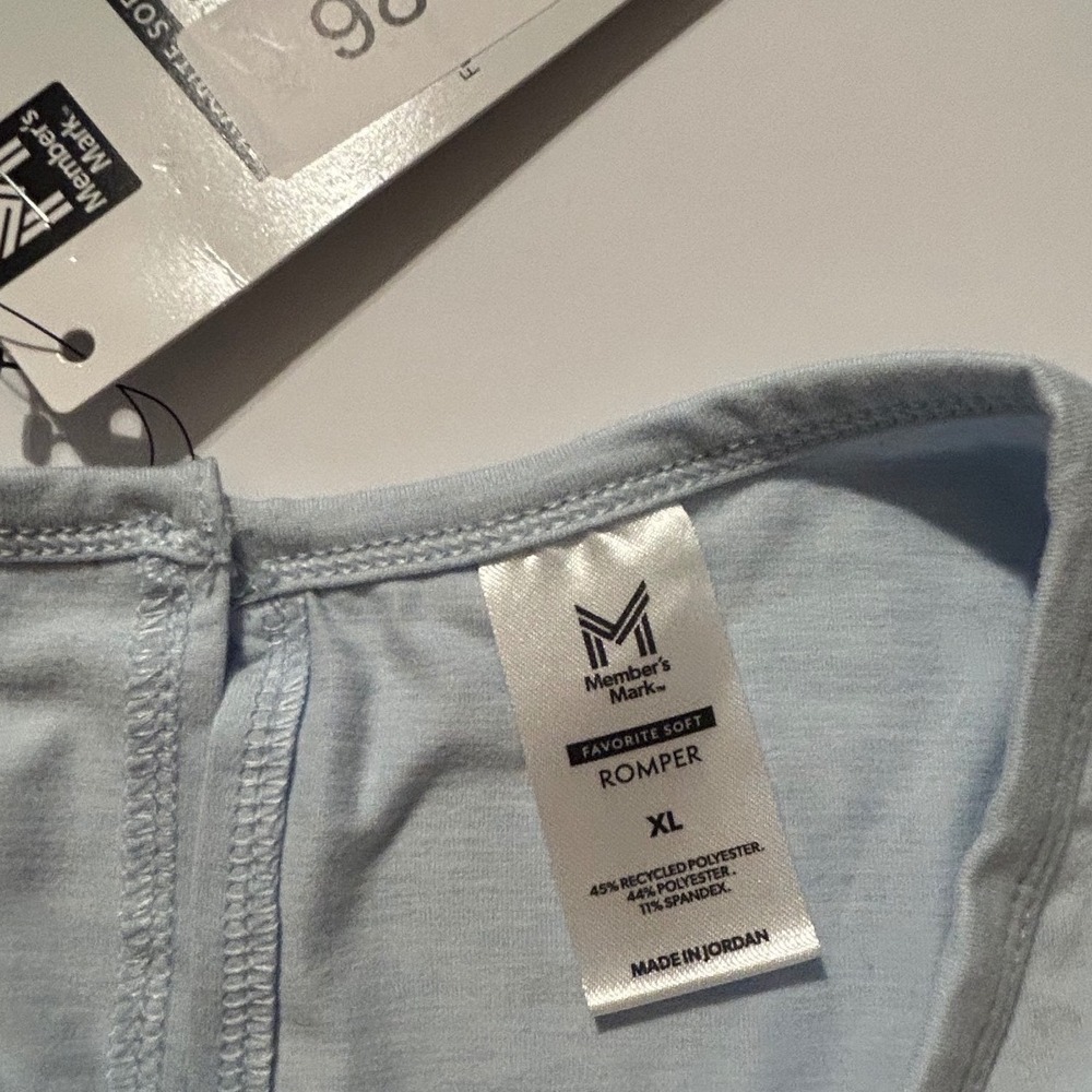 Members Mark Womens Favorite Soft Romper Light Blue Short Sleeve XL NWT - Picture 3 of 4